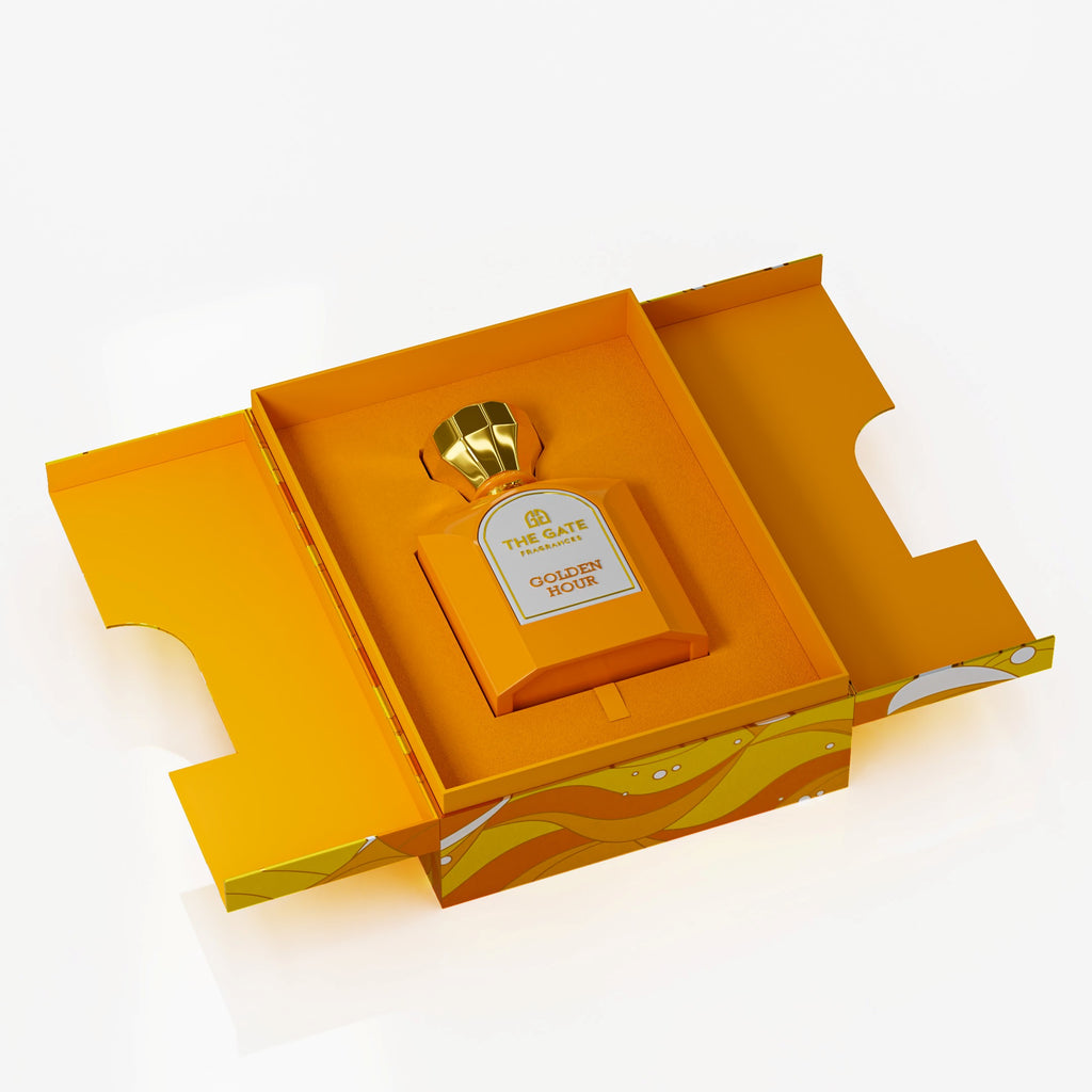 The gate golden hour extrait de parfum 100 ml in orangener box